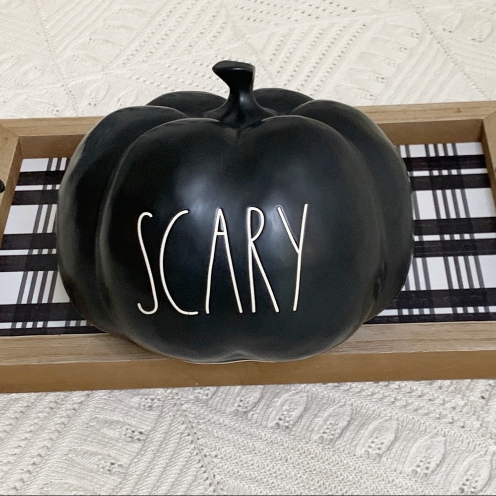 LAST ONE!🖤🎃Rae Dunn SCARY Black Pumpkin Medium - Picture 2 of 9